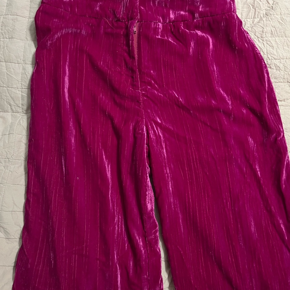 Nasty Gal Fuchsia Velvet Pants